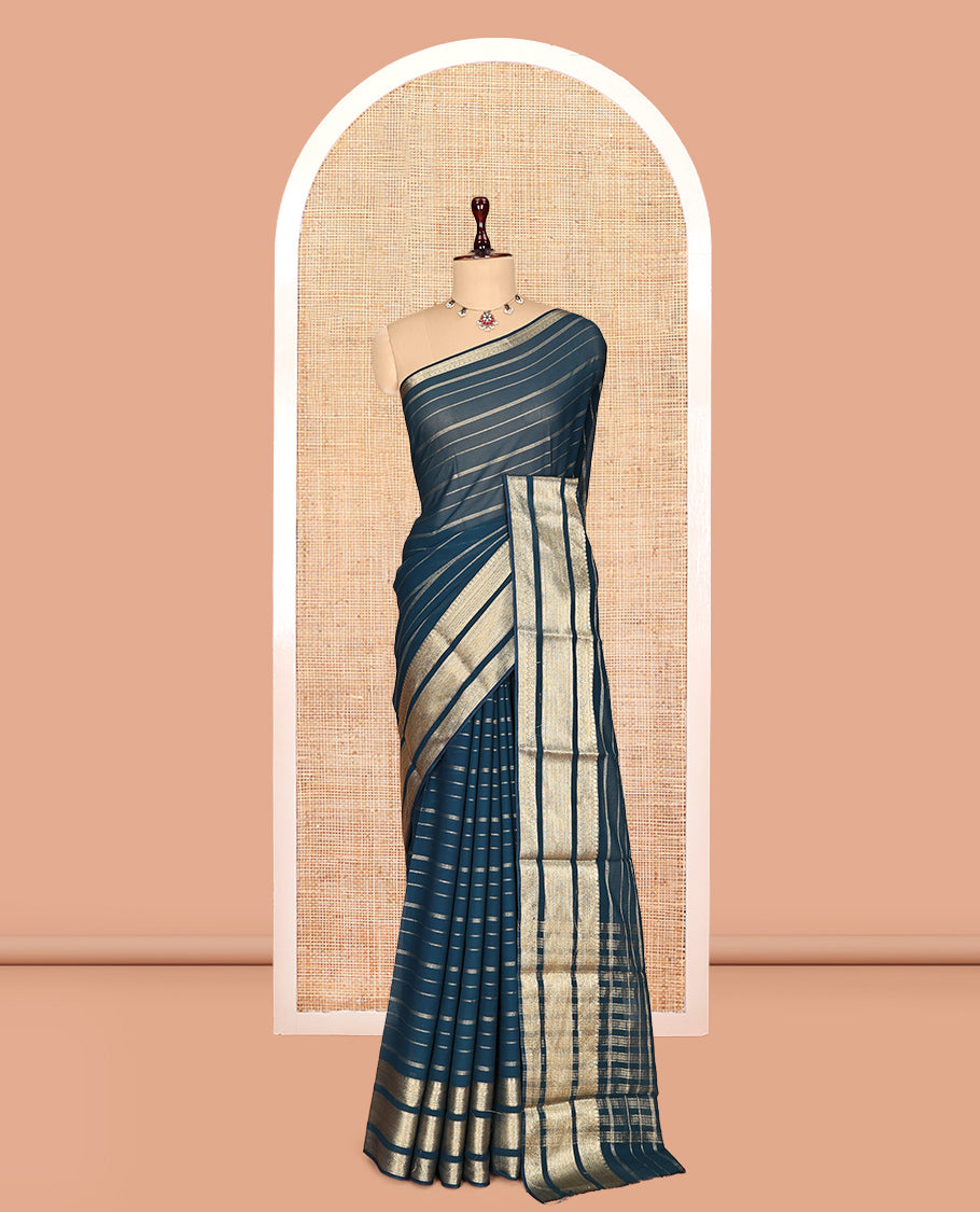 Blue Semi Mysore Silk Saree