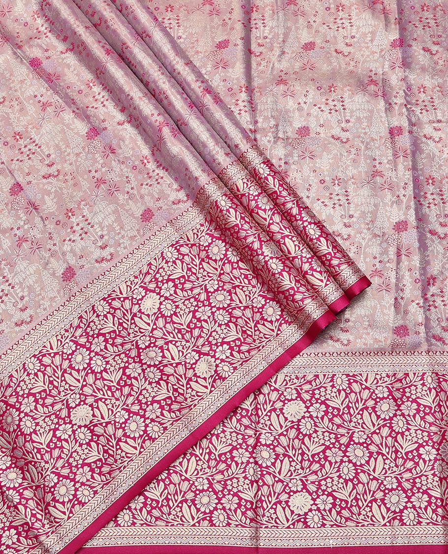 Light Lavender Art Silk Half-Saree
