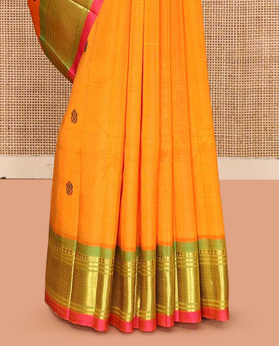 Yellow Kanchipuram Silk Saree