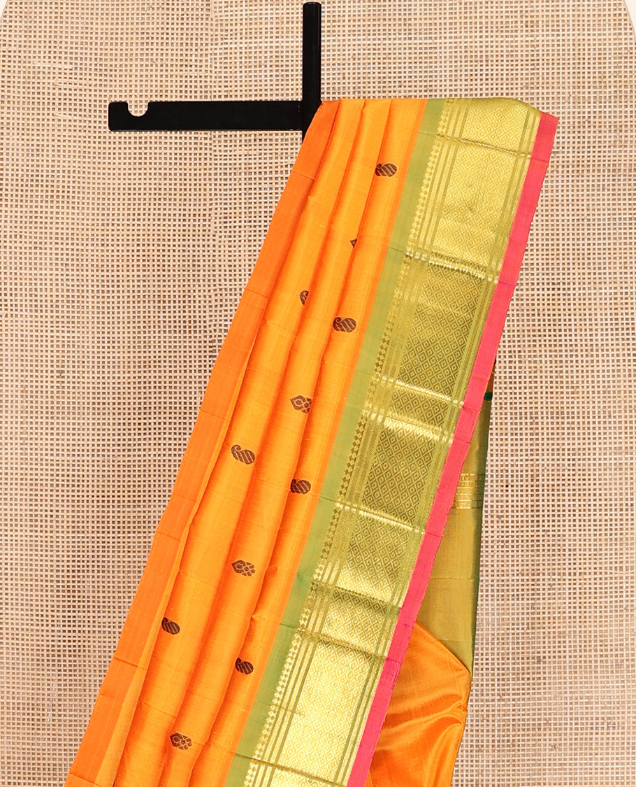 Yellow Kanchipuram Silk Saree