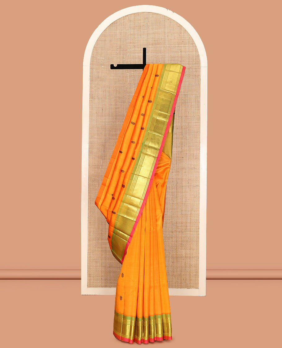 Yellow Kanchipuram Silk Saree