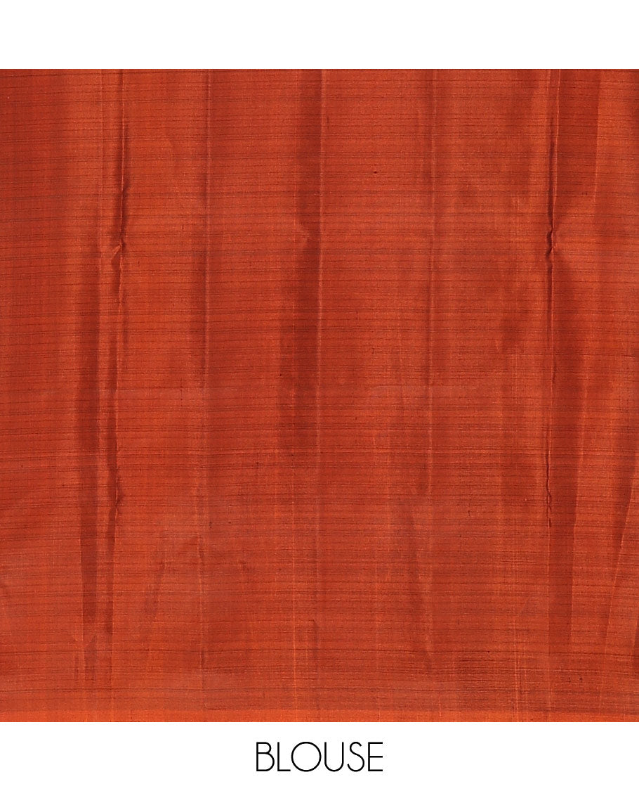 Grey zari buttas soft silk saree, contrast border of paisleys and chakram designs, and pallu of intricate designs