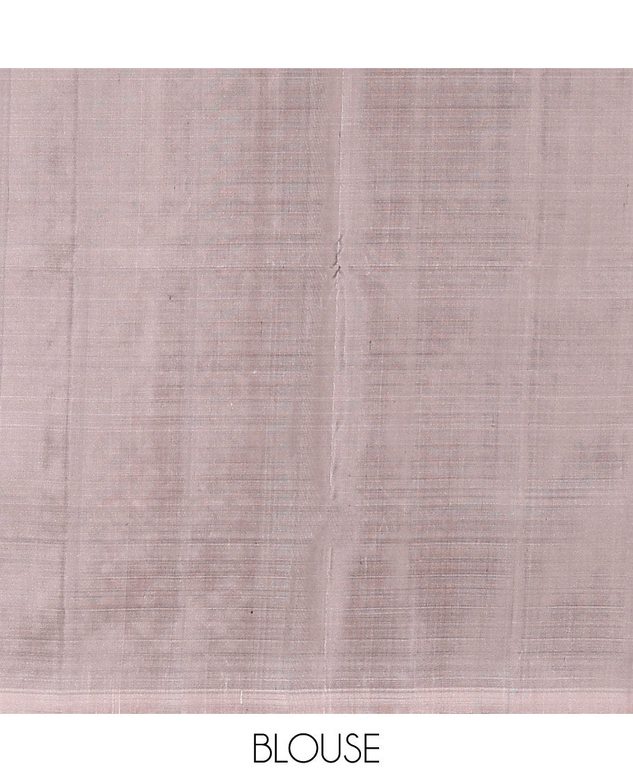 Green zari buttas and neli stripes soft silk saree, contrast zari buttas and neli striped border, and  jaal pallu