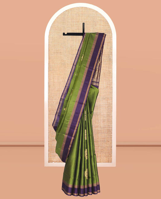 Leaf Green Mayuri Lite Silk Mix Saree