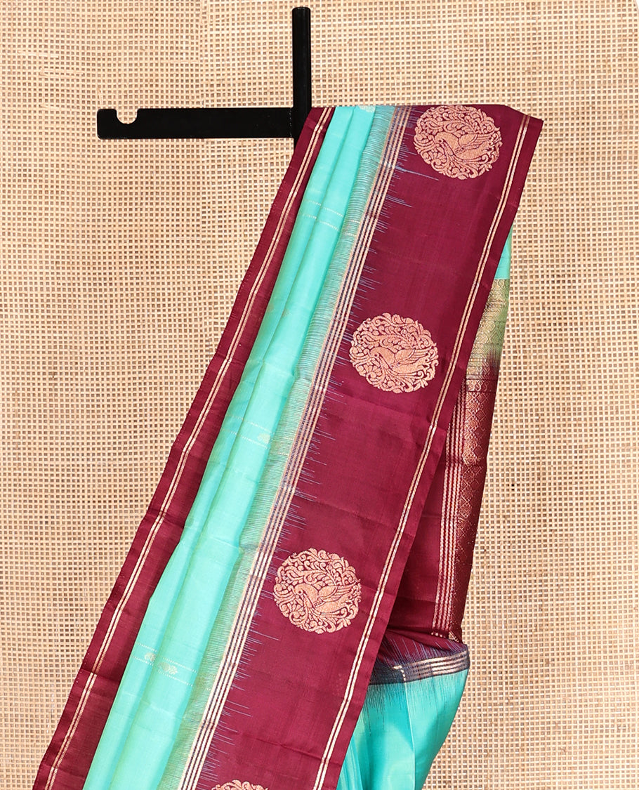 Blue Mayuri Soft Silk Saree