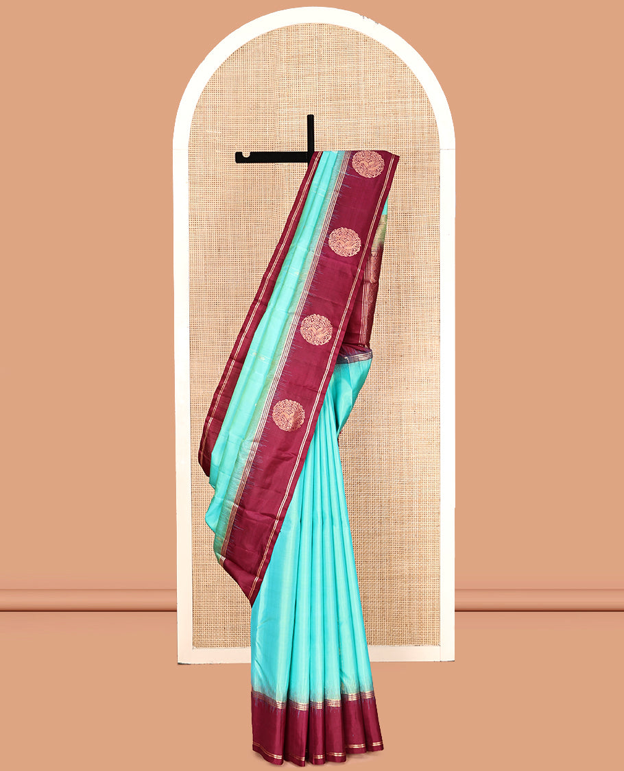 Blue Mayuri Soft Silk Saree