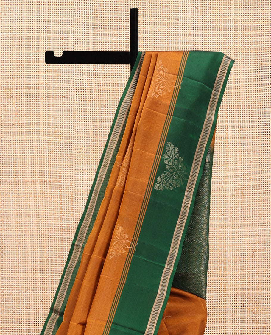Orange Zari Buttas Mayuri Lite Silk Mix Saree