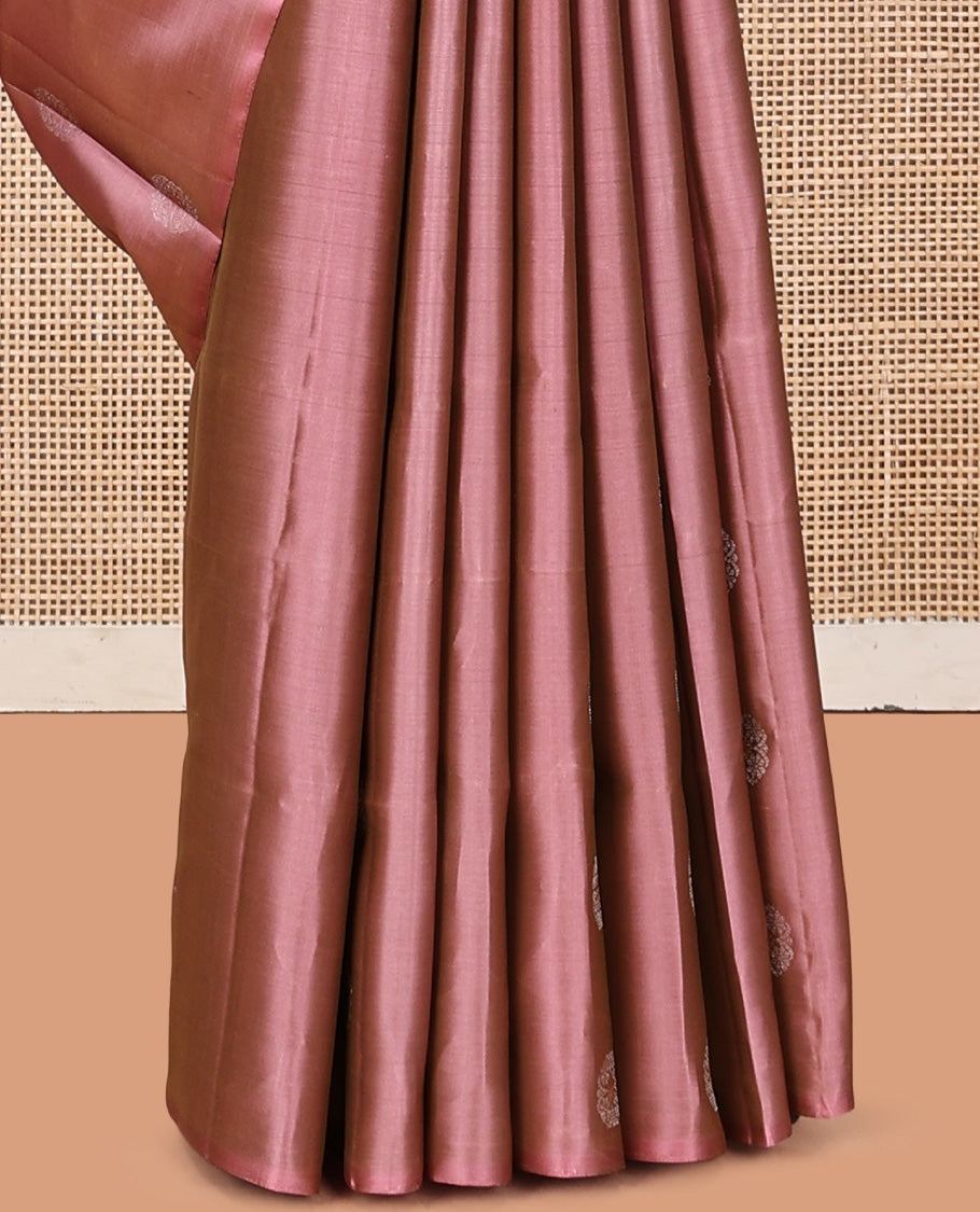 Borderless Onion Pink Mayuri Soft Silk Saree