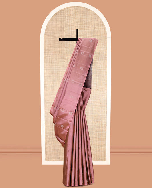 Borderless Onion Pink Mayuri Soft Silk Saree