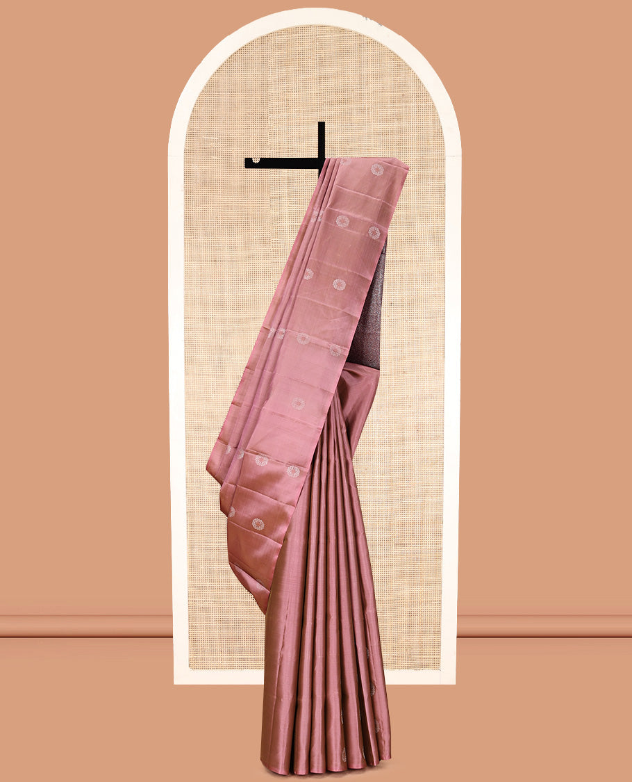 Borderless Onion Pink Mayuri Soft Silk Saree
