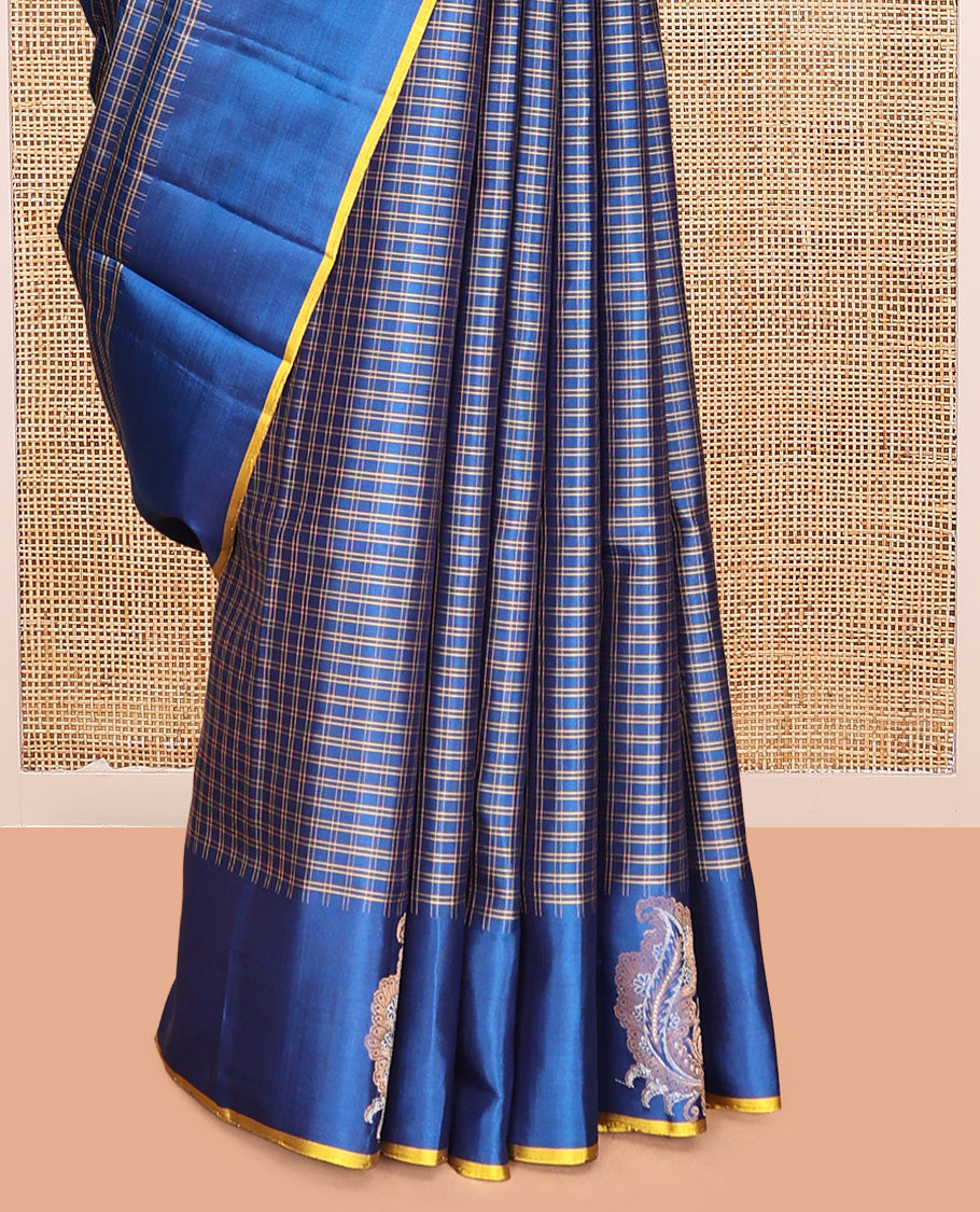 Blue Mayuri Soft Silk Saree