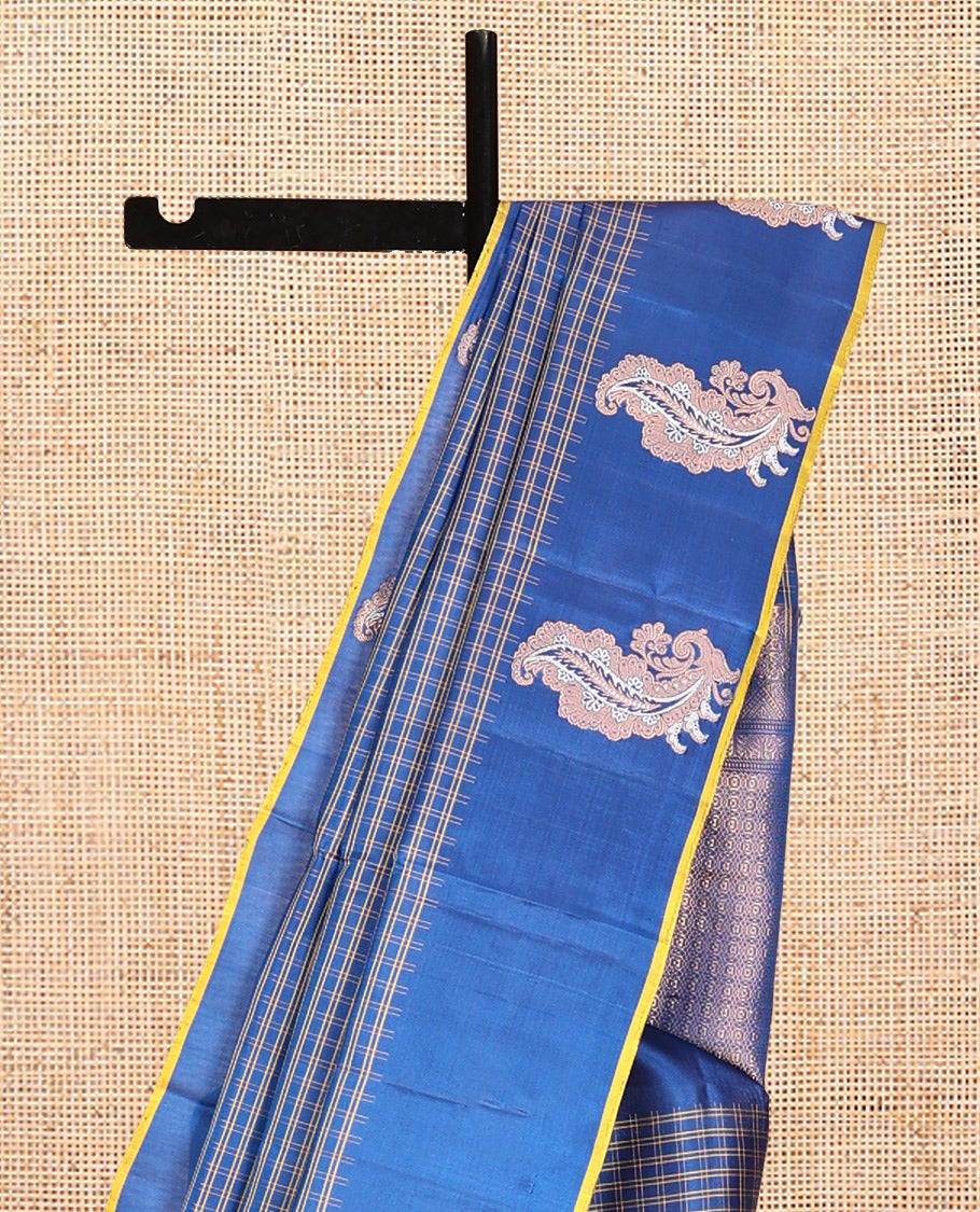 Blue Mayuri Soft Silk Saree