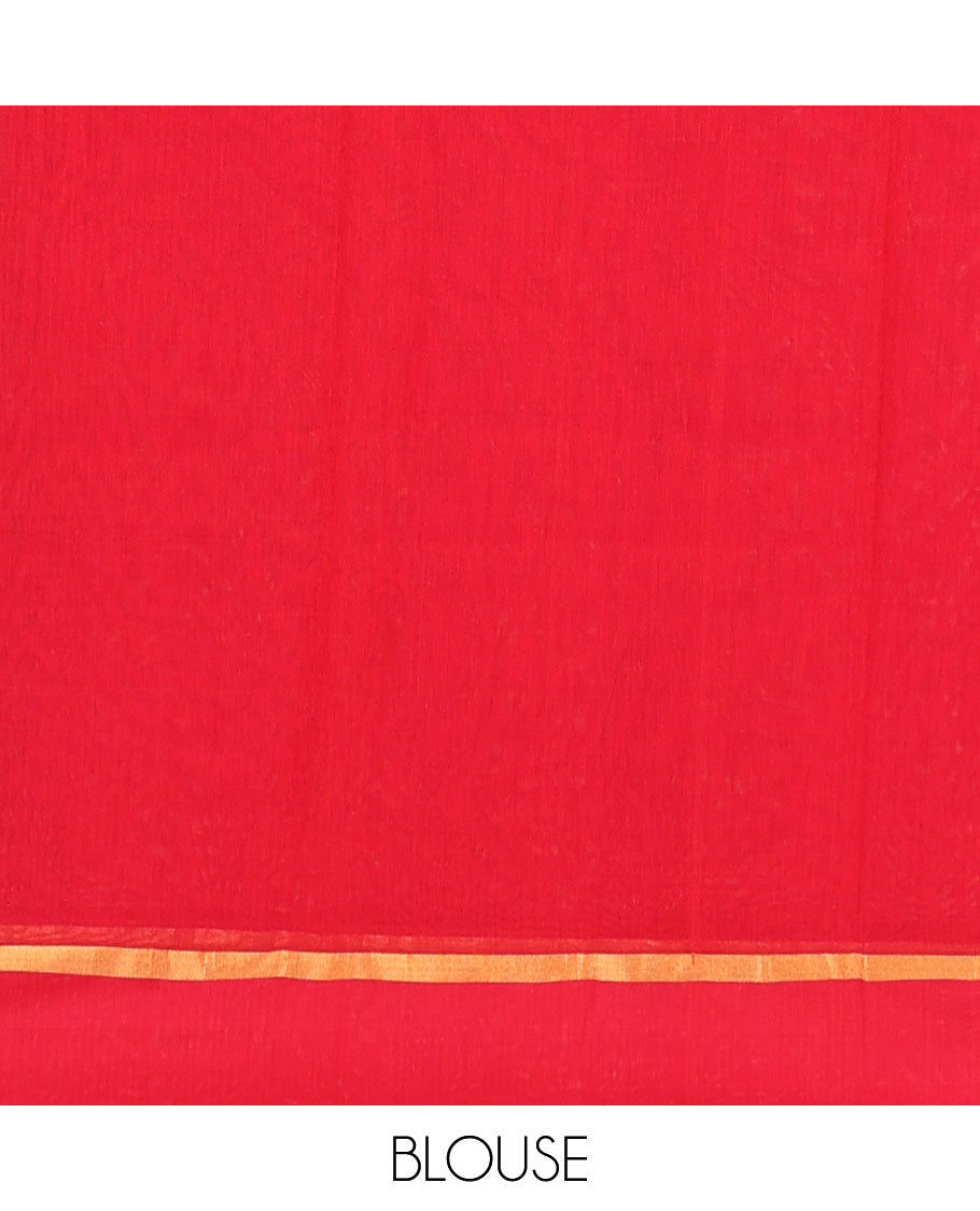 Royal blue plain silk cotton saree, contrast zari striped border, and contrast plain pallu