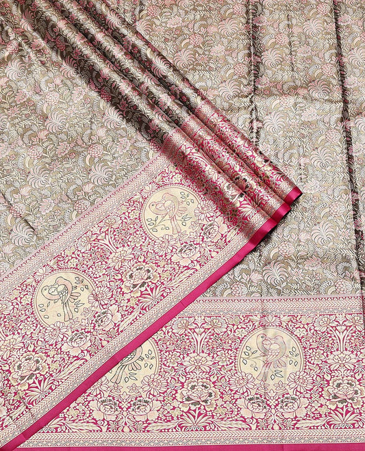 Pink Art Silk Half-Saree