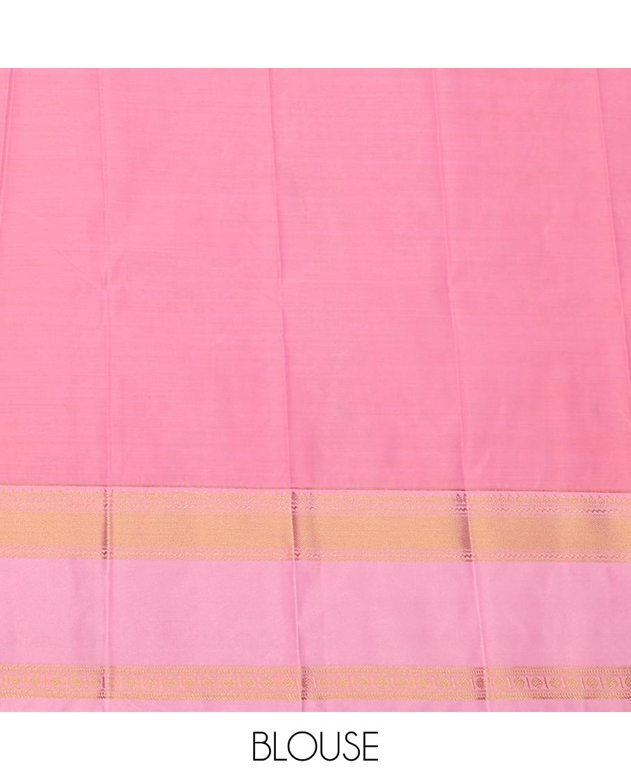 Yellow zari checked gift saree, contrast traditional zari design rettai pettu border, and jaal pallu