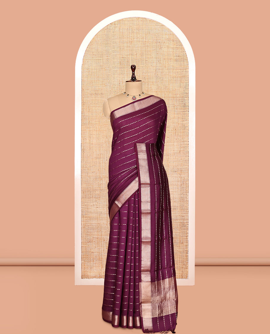 Purple Assam Silk Saree
