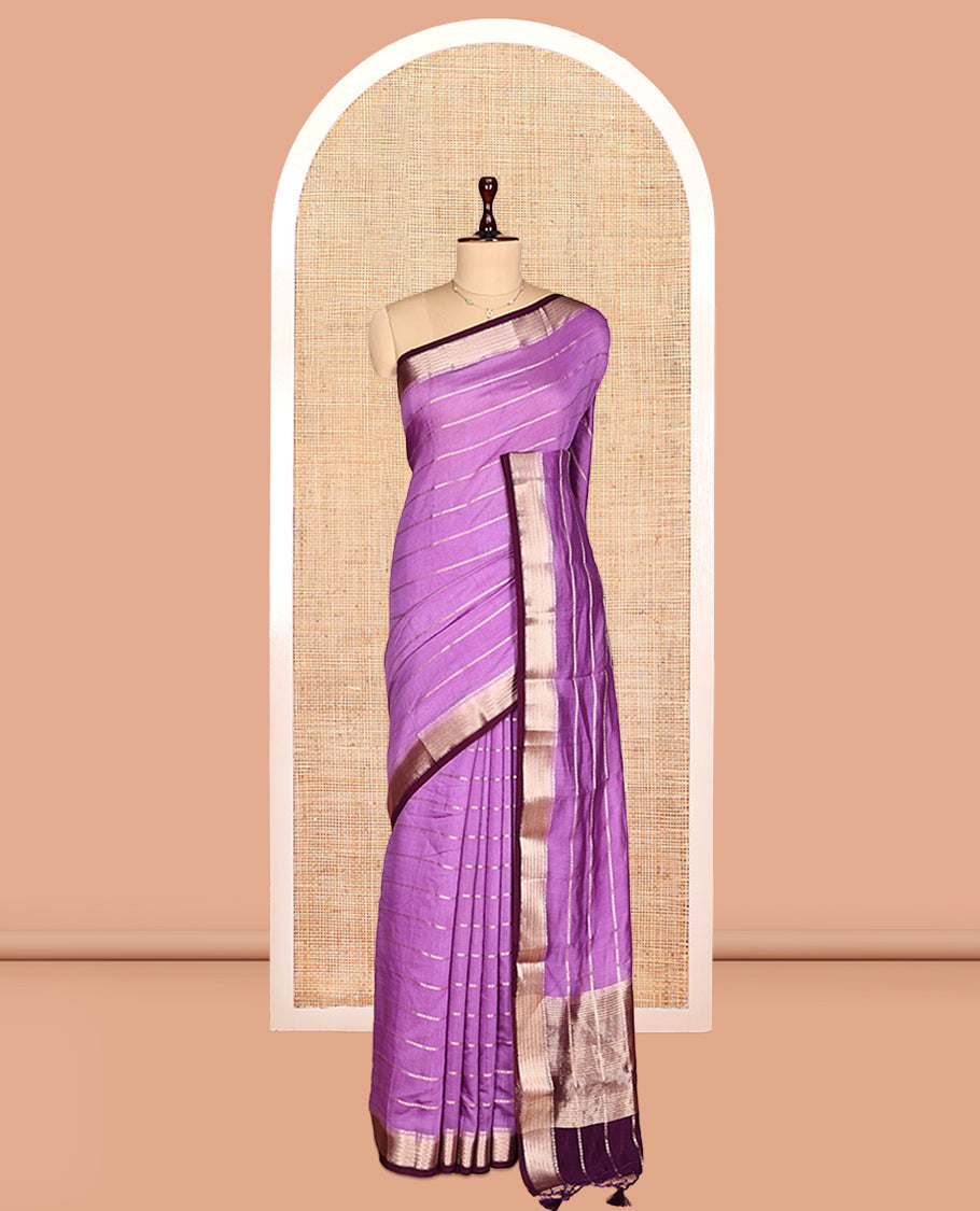 Lavender Assam Silk Saree