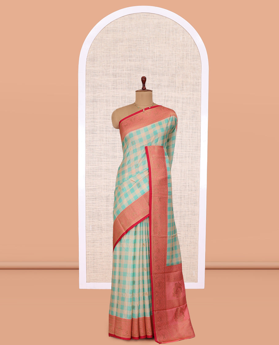 Sky Blue Fancy Mysore Silk Saree