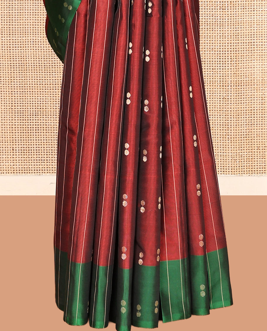 Maroon Mayuri Lite Silk Mix Saree