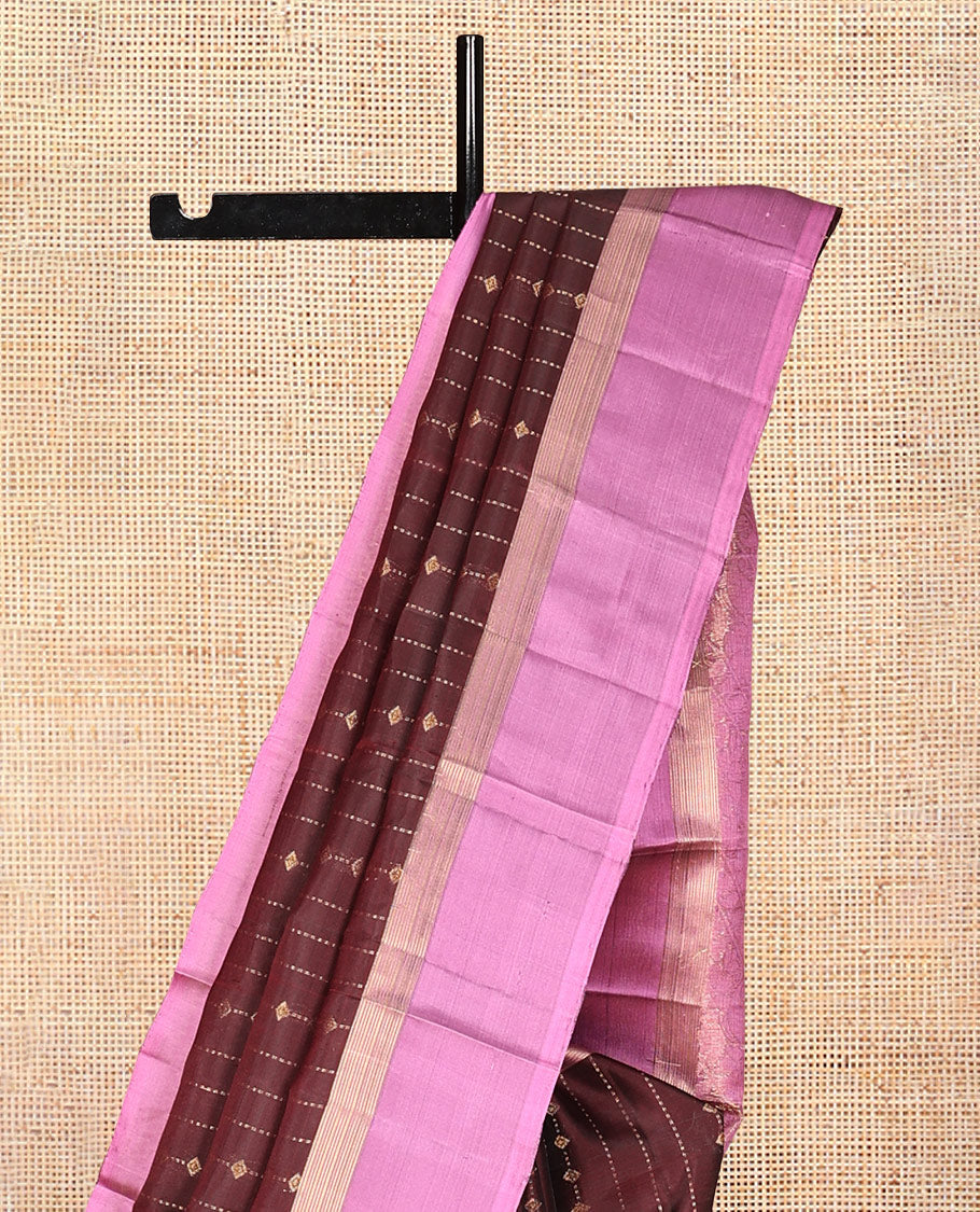 Brown Mayuri Lite Silk Mix Saree