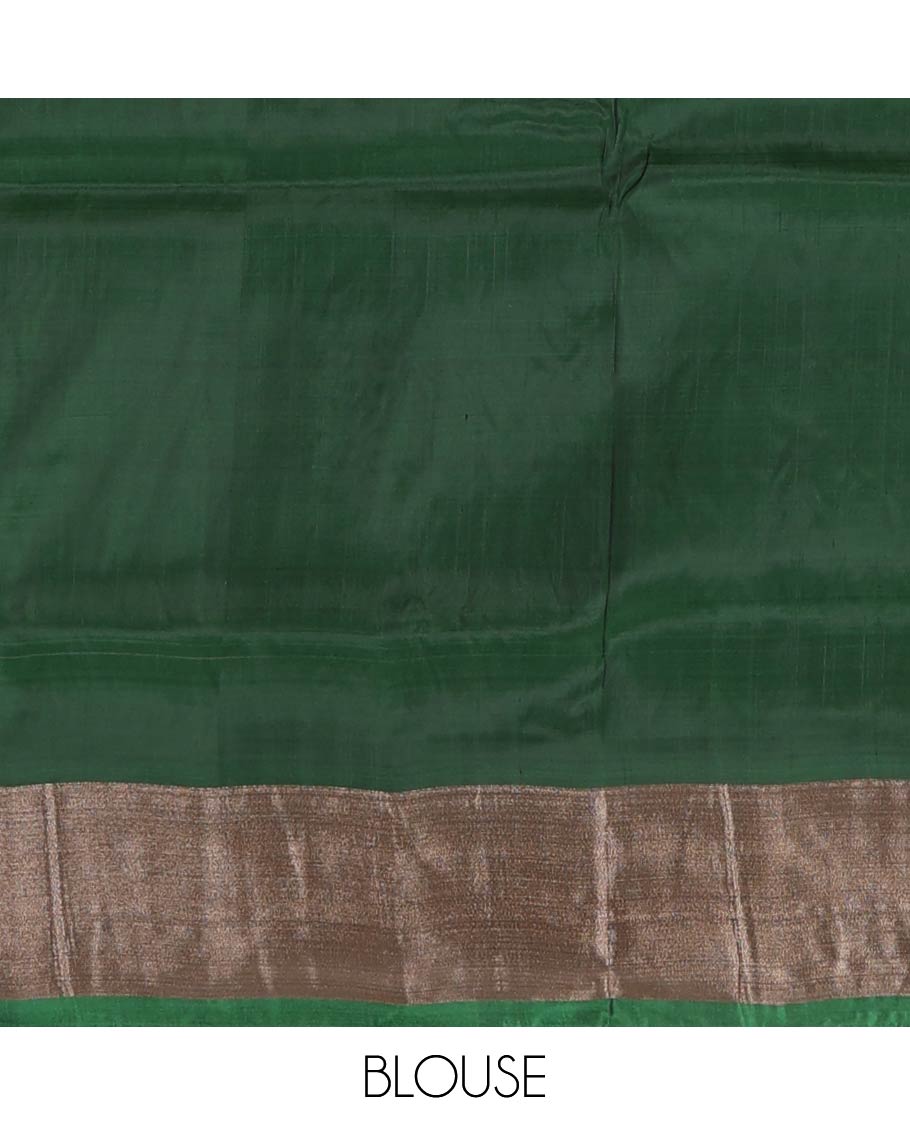 Lavender floral zari buttas Uppada saree, contrast bavanji border, and ogee patterned pallu