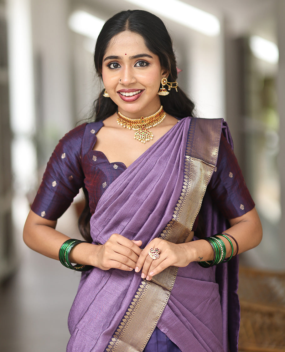 Purple Half-Saree