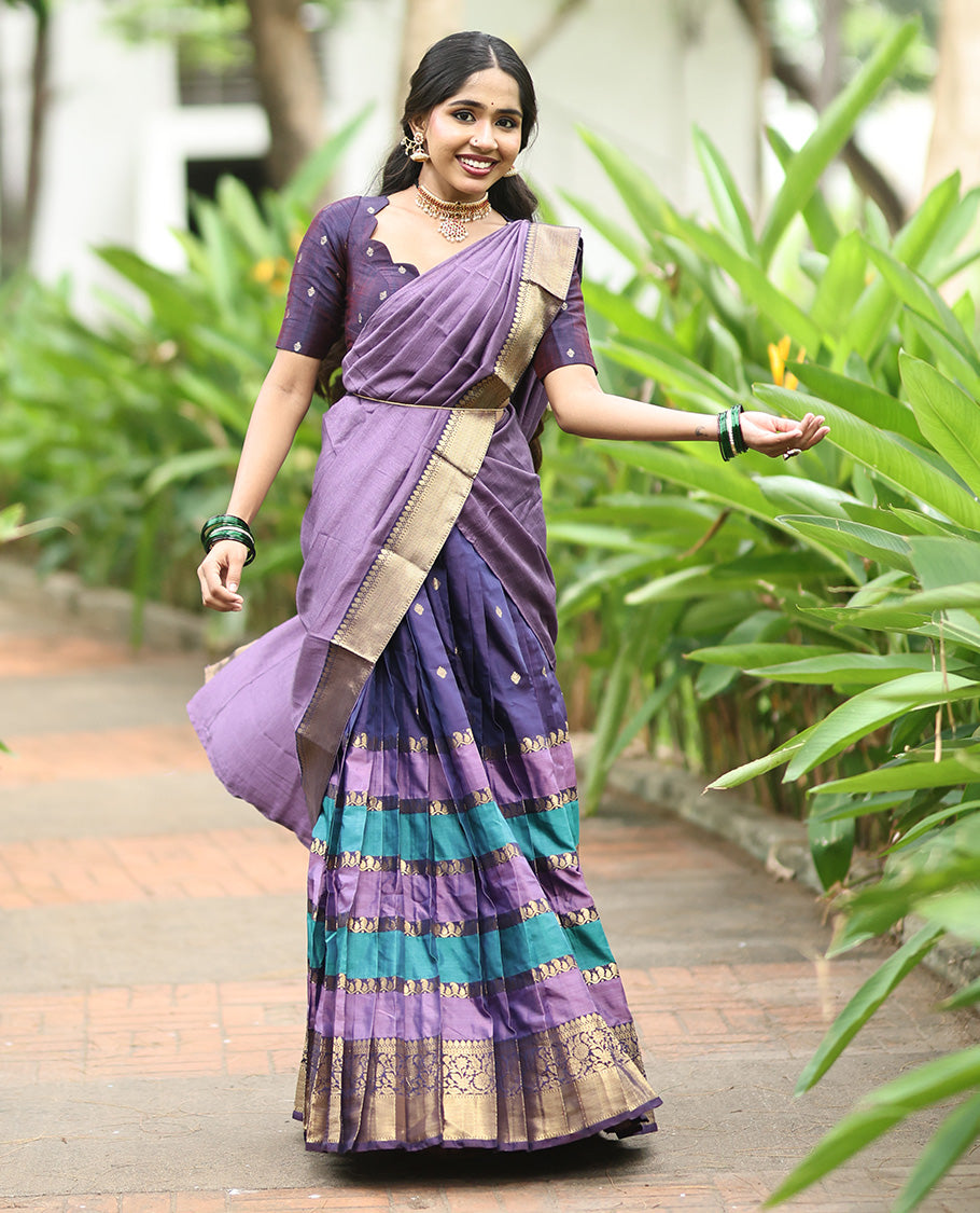 Purple Half-Saree