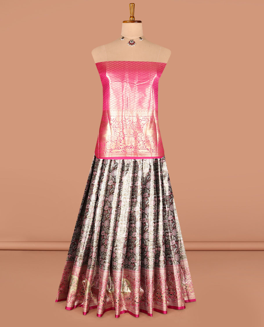 Pink Art Silk Half-Saree