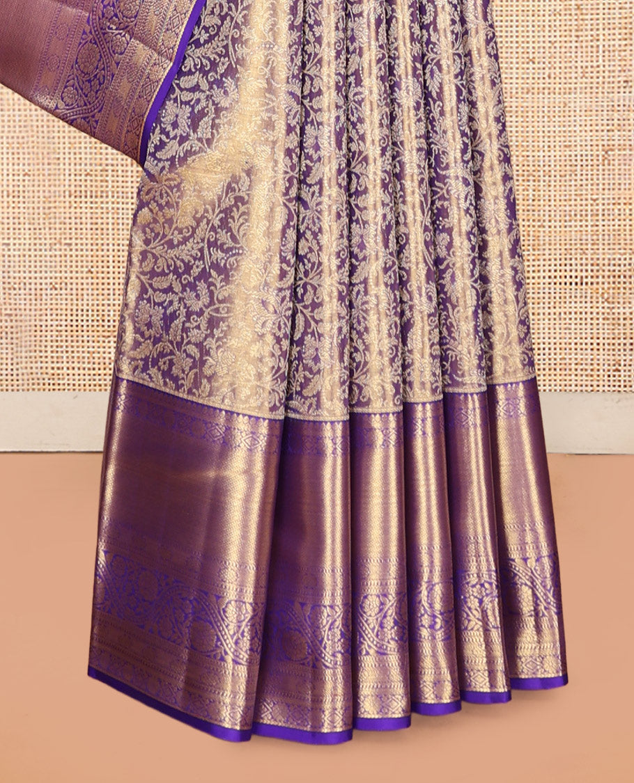 Blue Kanchipuram Tissue Silk Saree