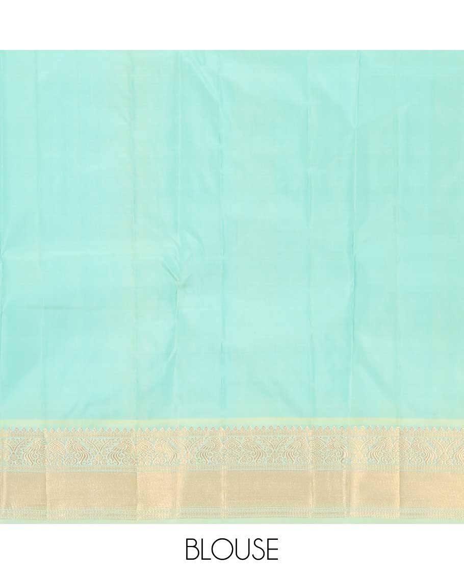 Mustard zari design silk saree, contrast border of thilakam, kathir, and mayil designs, and then kuli kann style oven pallu