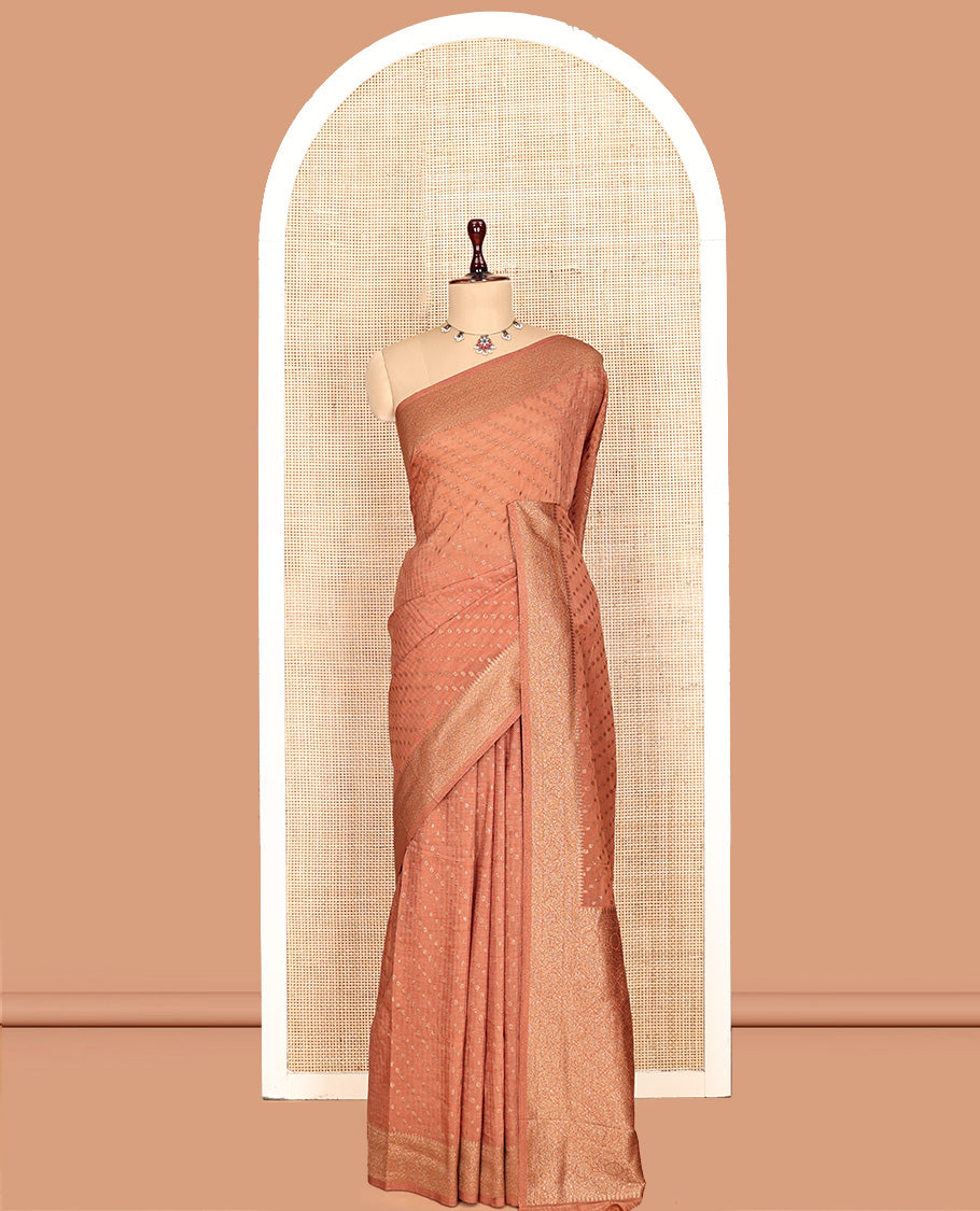Brown Fancy Crepe Saree