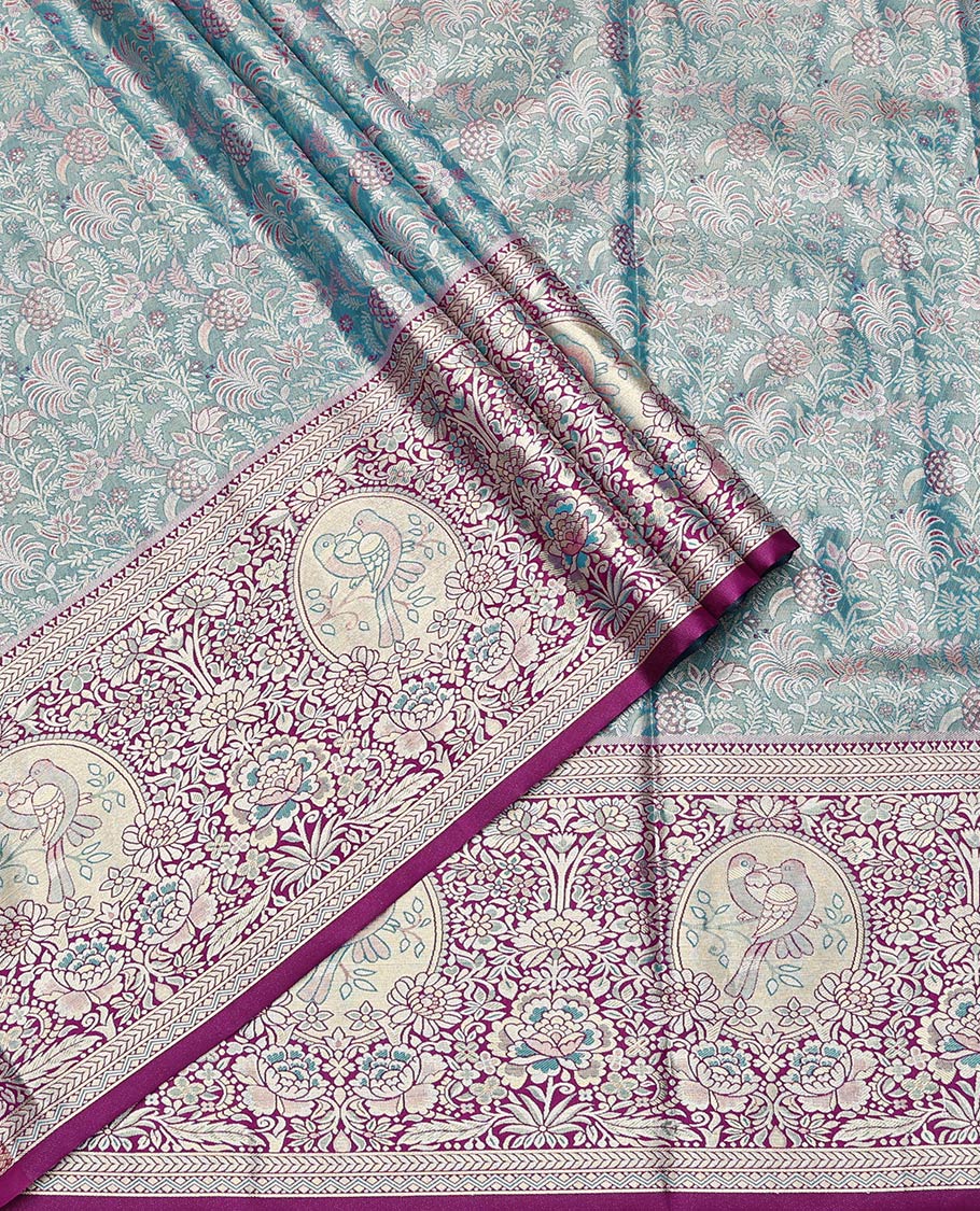 Blue Art Silk Half-Saree