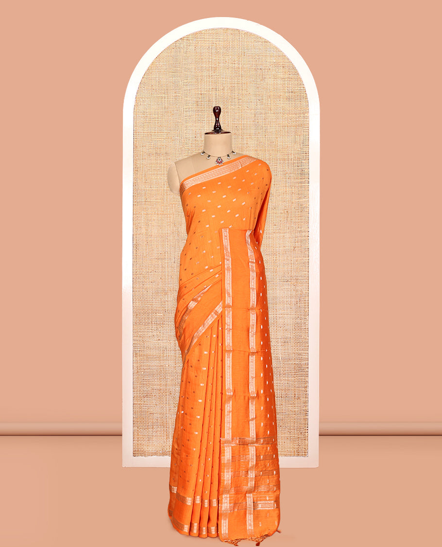 Orange Assam Silk Saree