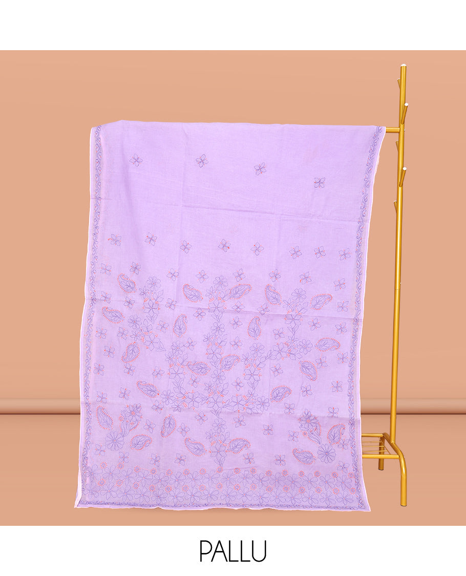 Lavender Lucknowi Chikankari Saree