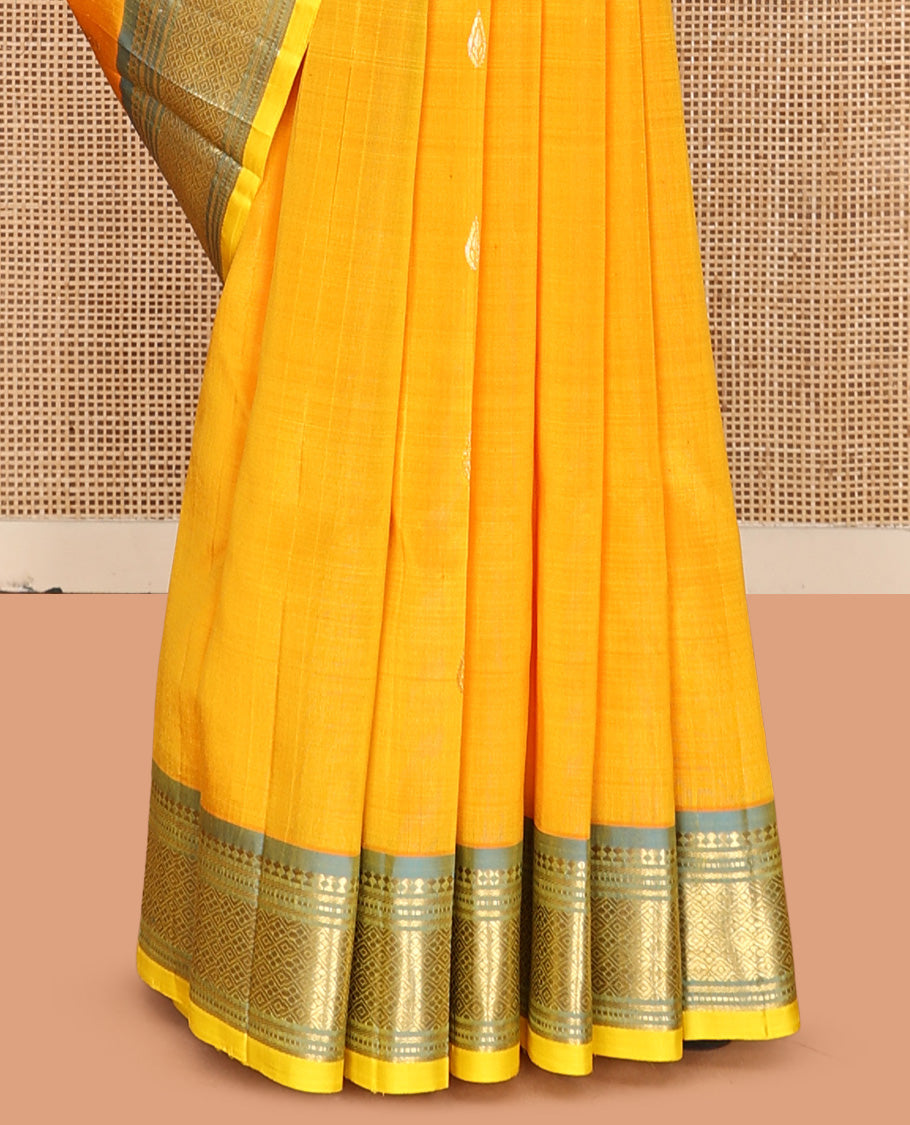 Yellow Kanchipuram Silk Saree