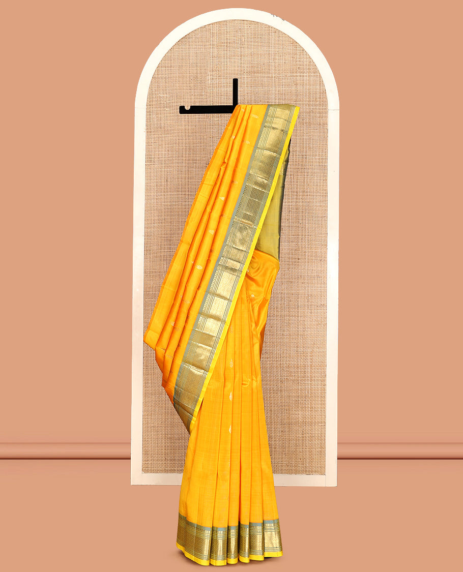 Yellow Kanchipuram Silk Saree