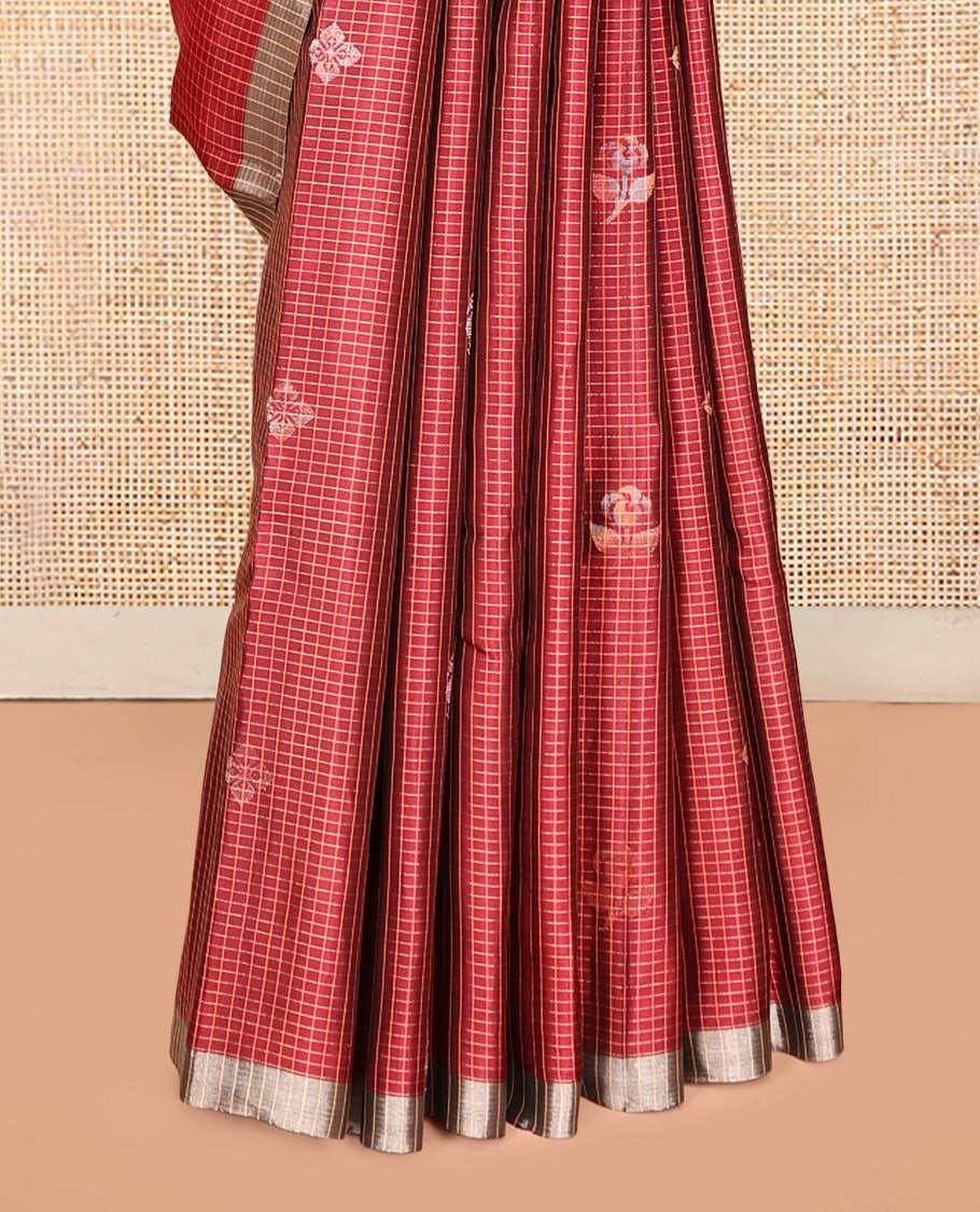 Red Mayuri Lite Silk Mix Saree