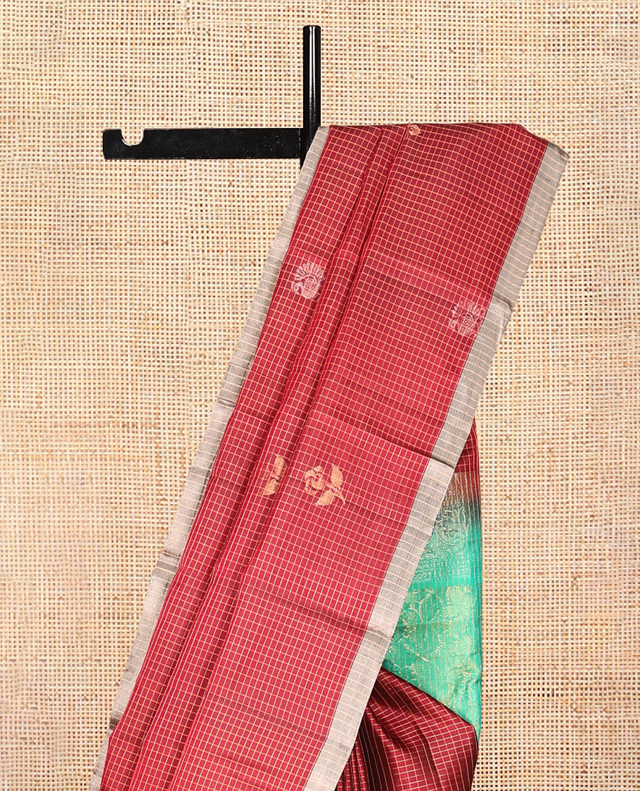 Red Mayuri Lite Silk Mix Saree