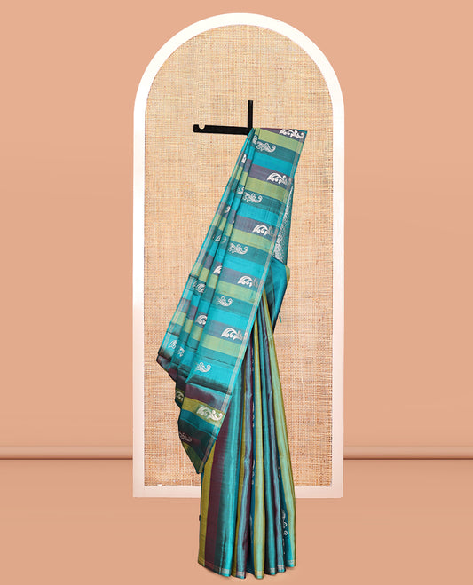 Multi-Color Striped Mayuri Soft Silk Saree