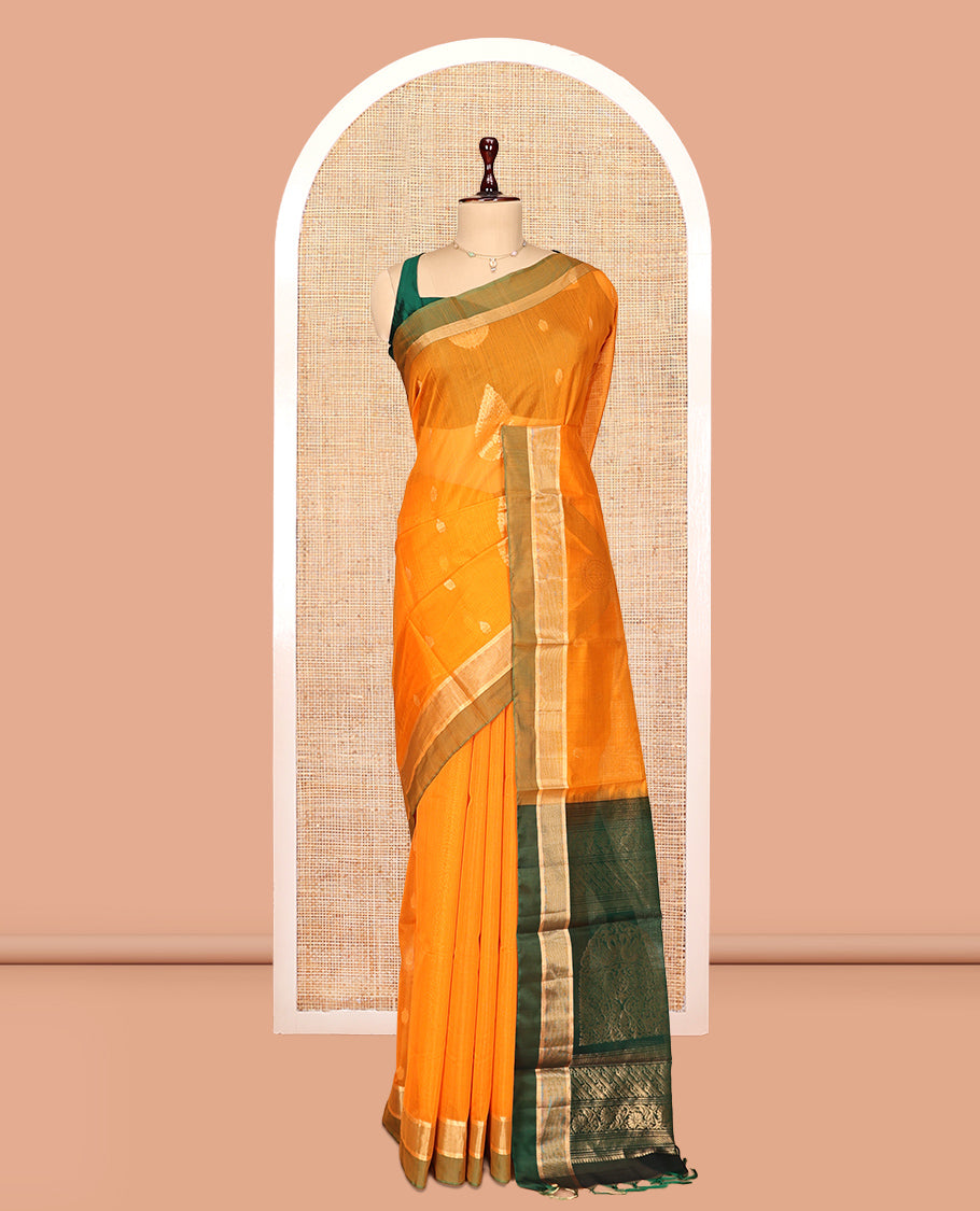 Yellow Silk Cotton Saree
