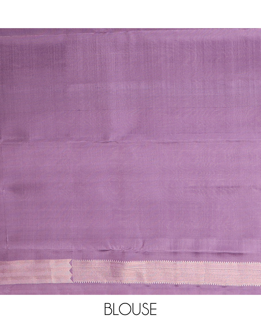 Purple zari buttas silk saree, vanki zari border, and zari-rich jaal pallu