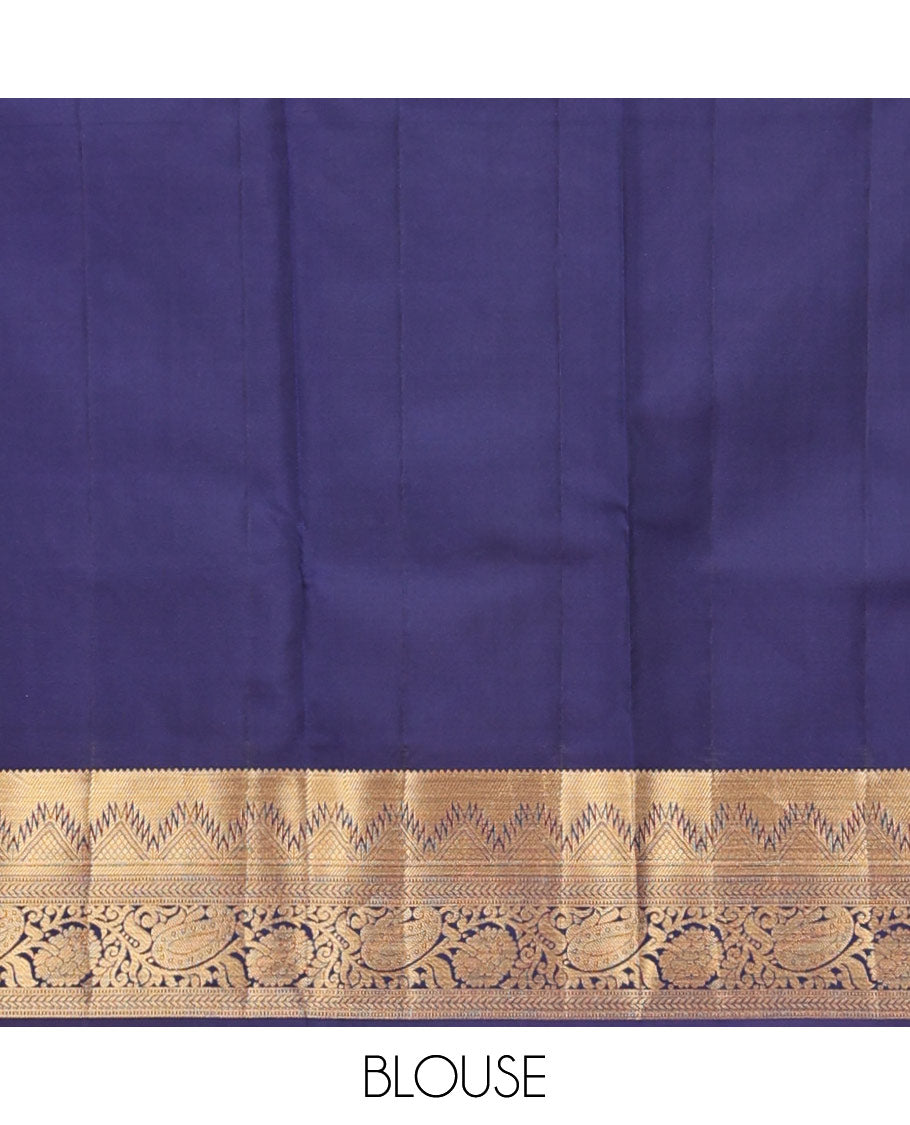 Pink zari buttas silksaree,contrast border of rekku,mayil kann,kathir,muthu floral & paisley design, & pallu of rekku & jaal-like motifs