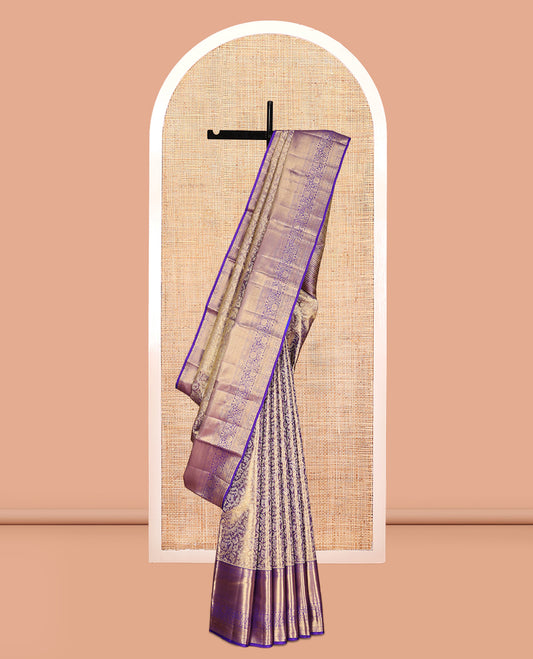 Blue Kanchipuram Tissue Silk Saree