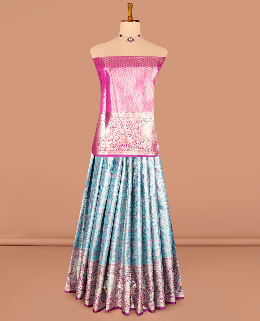 Blue Art Silk Half-Saree