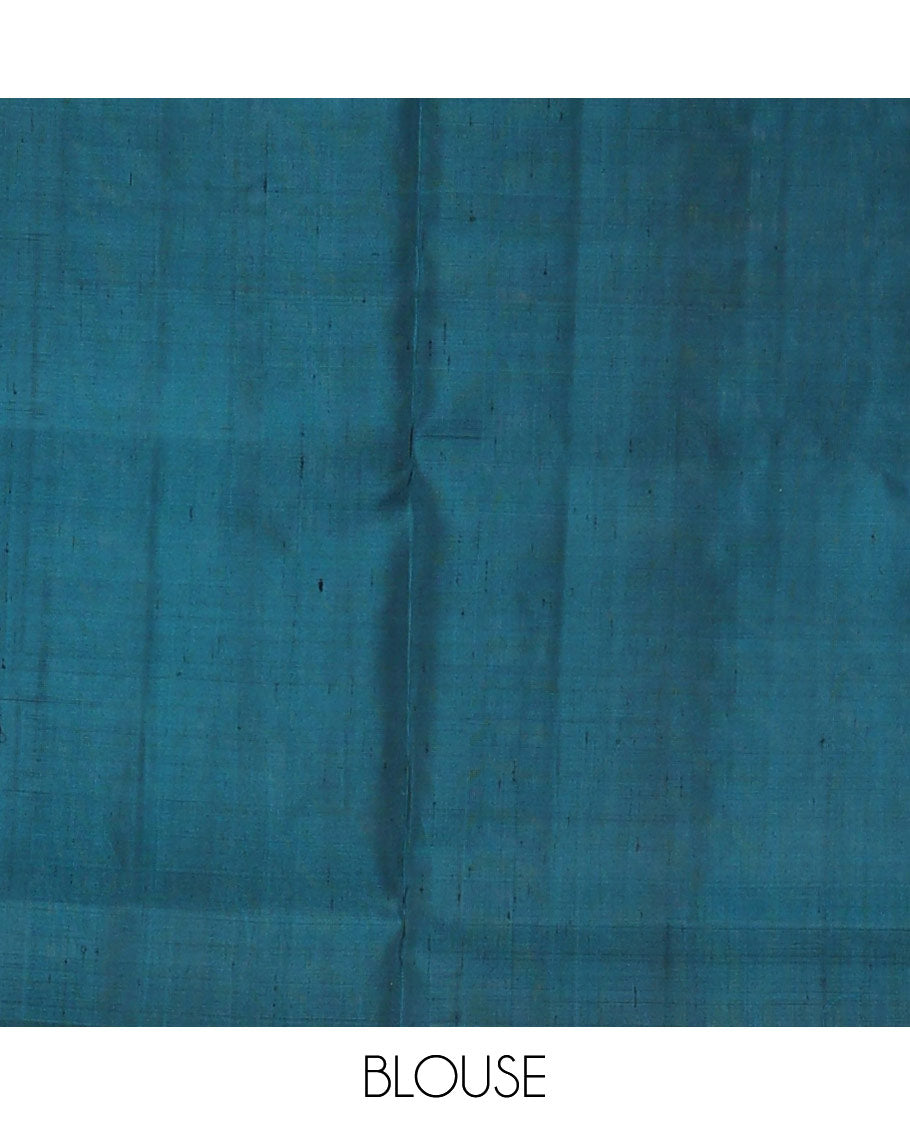 Brown geometric patterned soft silk saree, contrast border & geometric patterned pallu