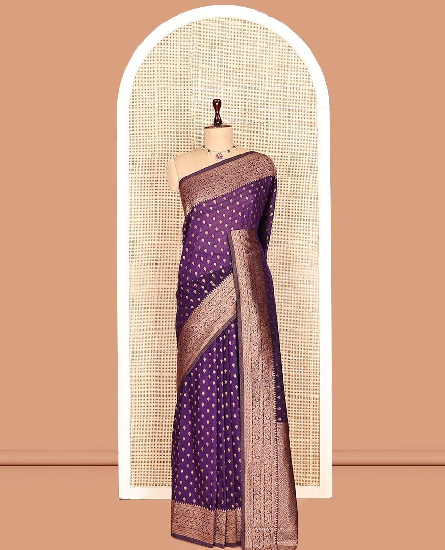 Violet Fancy Crepe Saree