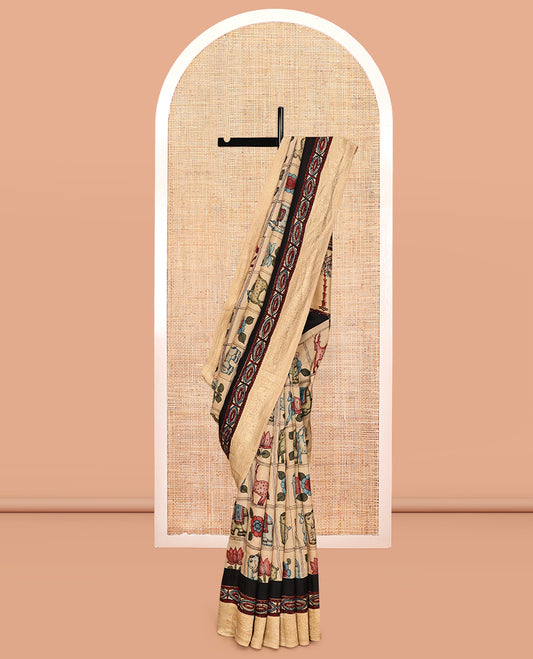 Sandal Modal Checks Silk Saree