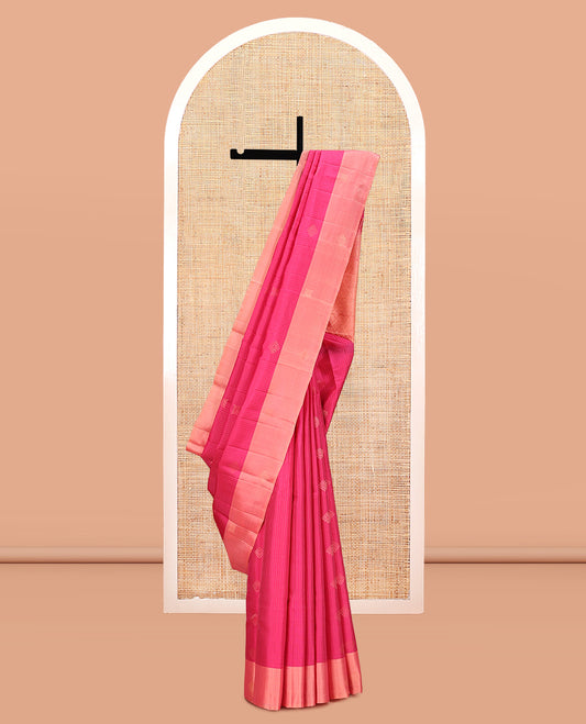 Pink Buttas and Stripes Mayuri Lite Silk Mix Saree