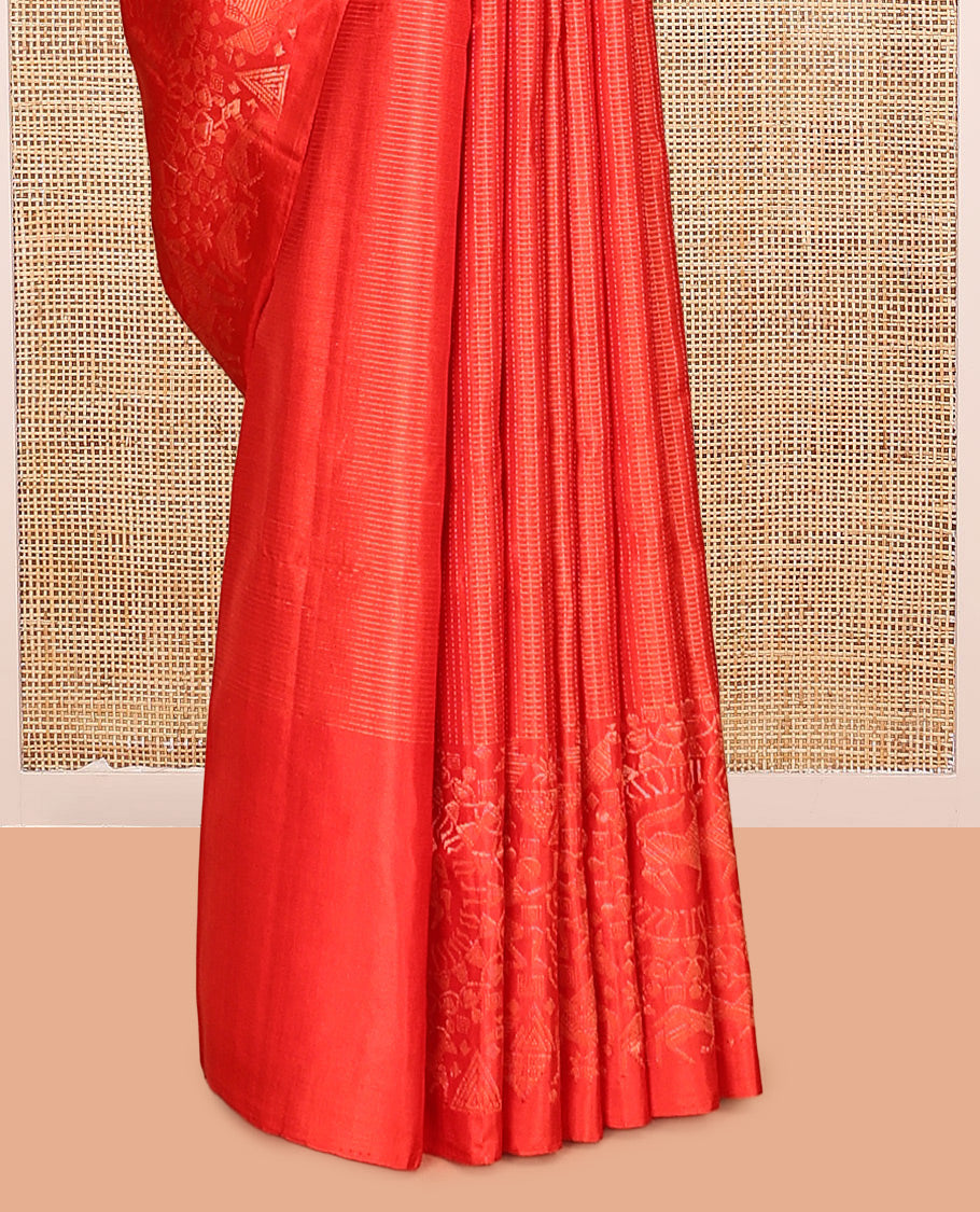Orange Mayuri Soft Silk Saree