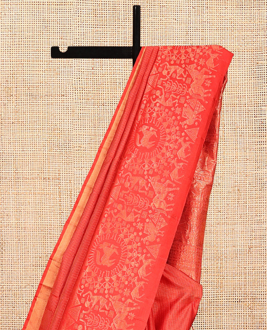 Orange Mayuri Soft Silk Saree